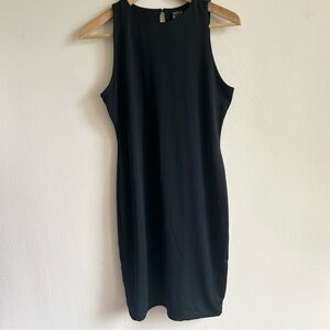 Madden NYC Black High-Neck Mini Dress – Wrinkle-Proof Travel LBD - Size L